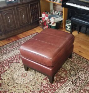 Leather ottoman re-dyed halifax