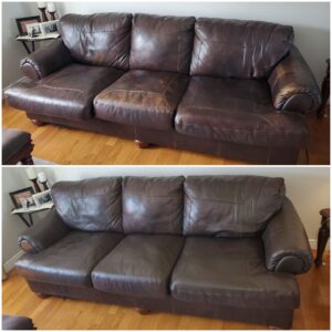 love the outcome of re-dyeing leather furniture